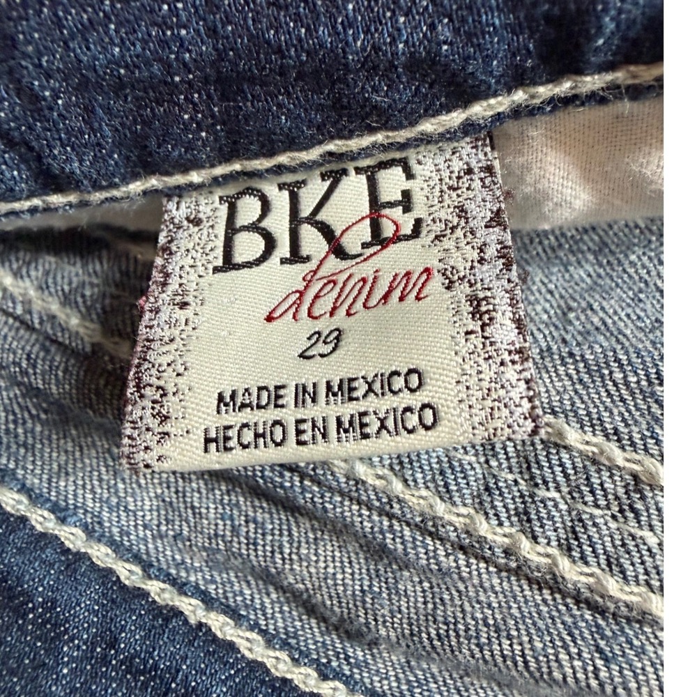 BKE Stella Straight Leg Crop Jeans Dark Wash Contrast Stitch Cowgirl Womens 29 - Picture 2 of 6